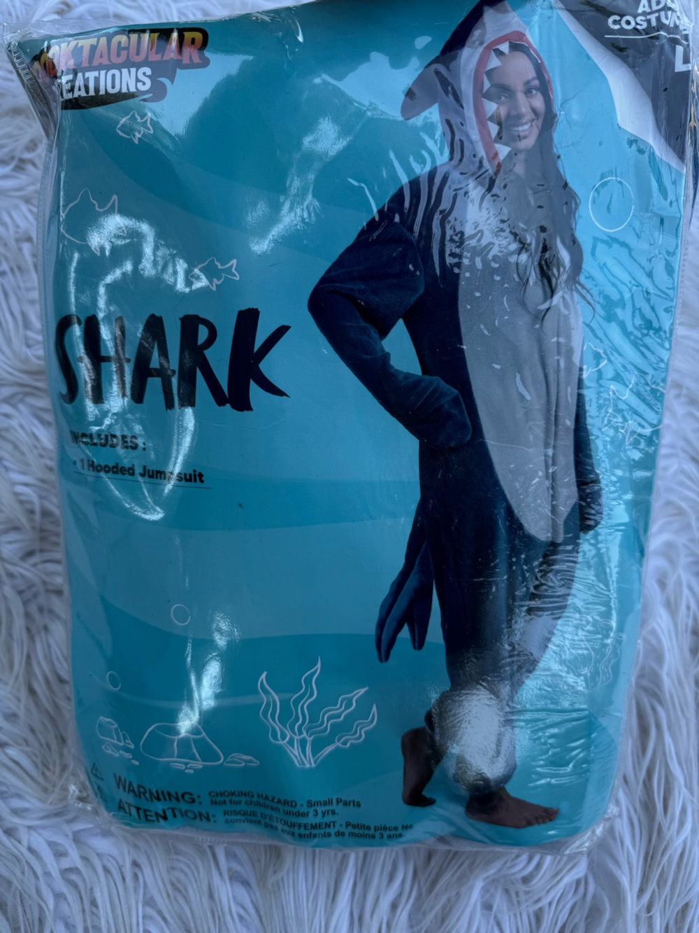 Adults Shark Hooded Jumpsuit costume (D6)